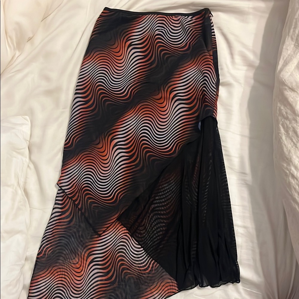 Stylish Black and Orange Women's Skirt